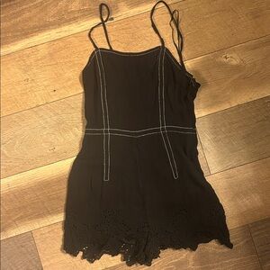 Zara Black Romper with Lace Detail
